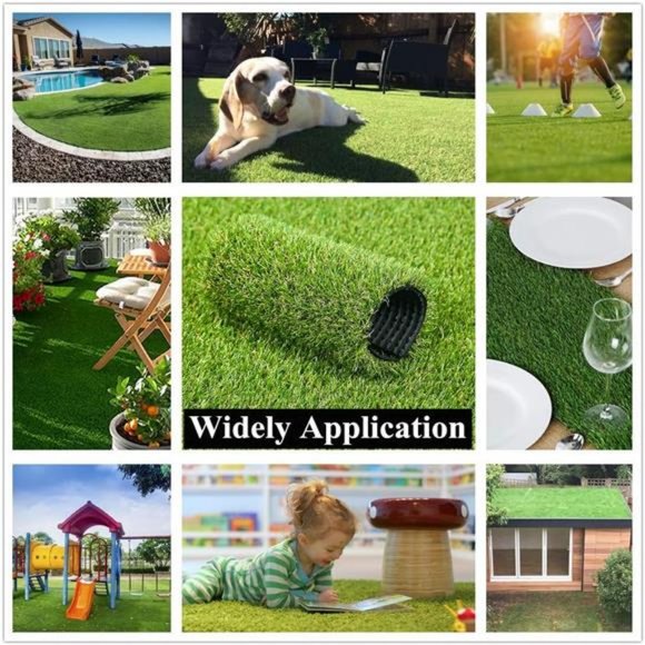 Artificial Grass Outdoor Rug 4 FT X 7 FT (28 Square FT) Synthetic Fake Turf Lawn - Picture 5 of 7